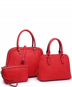 Fashion Woven Pattern 3-in-1 Satchel 705760 RED